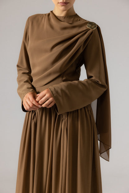 Muslim Maxi Dress Solid Color Full Length