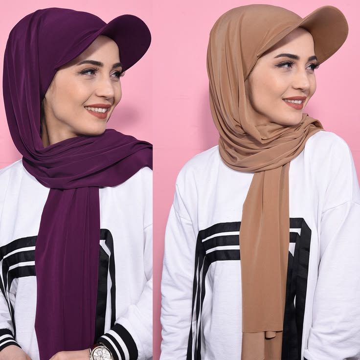 Solid Color Women's Scarf Hat Muslim Hijab Cap Headwear