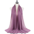 Women Muslim Chiffon Hijab Shawls Scarf Modal Cotton Jersey Hijabs Plain Soft for Woman Muslim Voile Head Wraps 70*180Cm Islamic