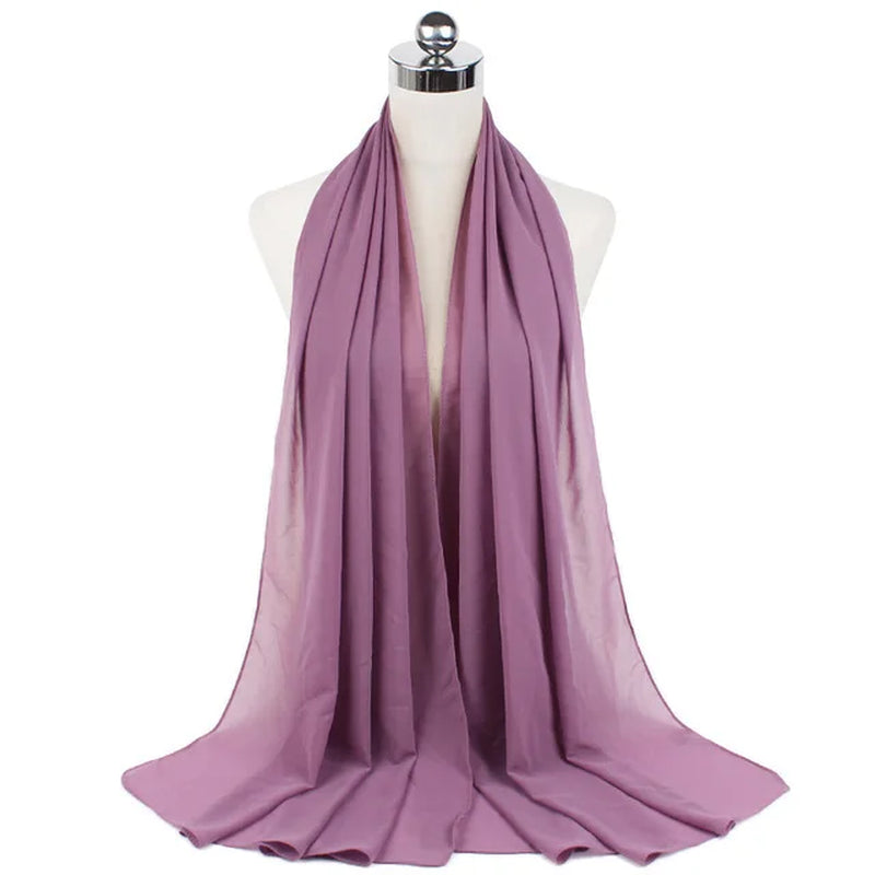Women Muslim Chiffon Hijab Shawls Scarf Modal Cotton Jersey Hijabs Plain Soft for Woman Muslim Voile Head Wraps 70*180Cm Islamic