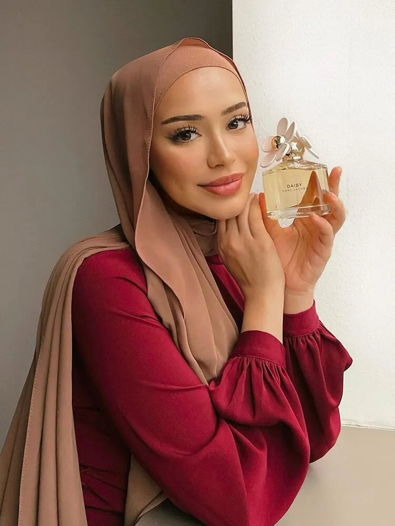 Women Muslim Chiffon Hijab Shawls Scarf Modal Cotton Jersey Hijabs Plain Soft for Woman Muslim Voile Head Wraps 70*180Cm Islamic