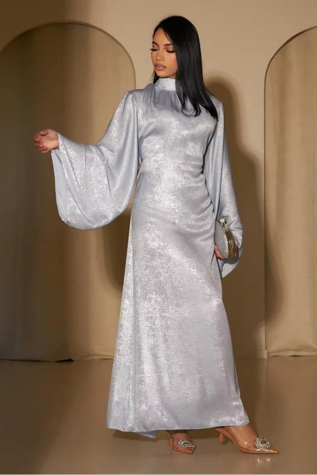 Spring Luxury Muslim Party Dress Long Sleeve