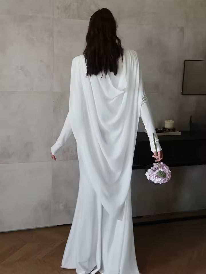 Shawl Patchwork Dress Women Swing Bandage Ruched
