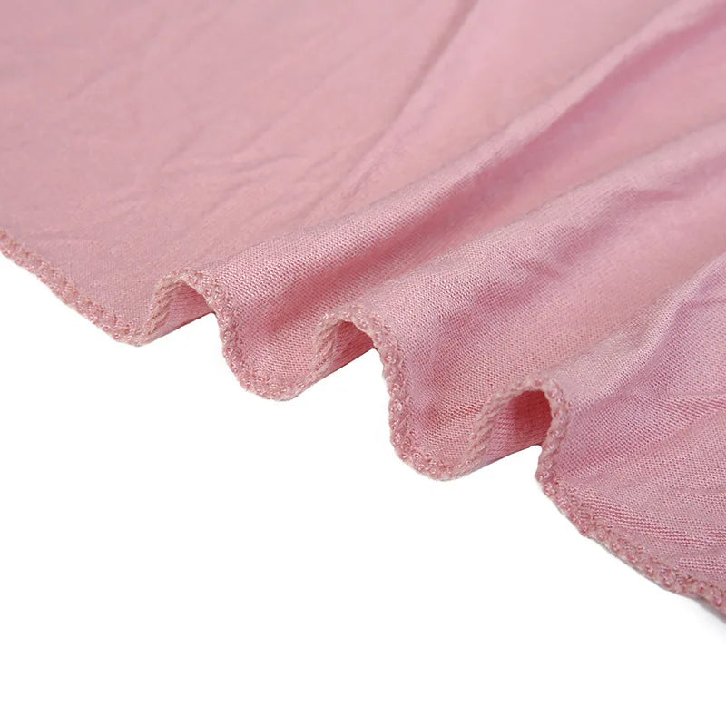 2023 New Modal Cotton Jersey Hijab Scarf Long Muslim Shawl Plain Soft Turban Tie Head Wraps for Women Africa Headband 170X60Cm