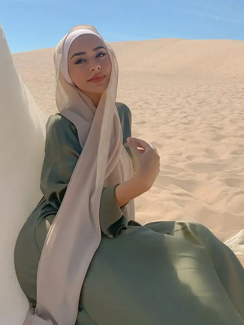 Women Muslim Chiffon Hijab Shawls Scarf Modal Cotton Jersey Hijabs Plain Soft for Woman Muslim Voile Head Wraps 70*180Cm Islamic