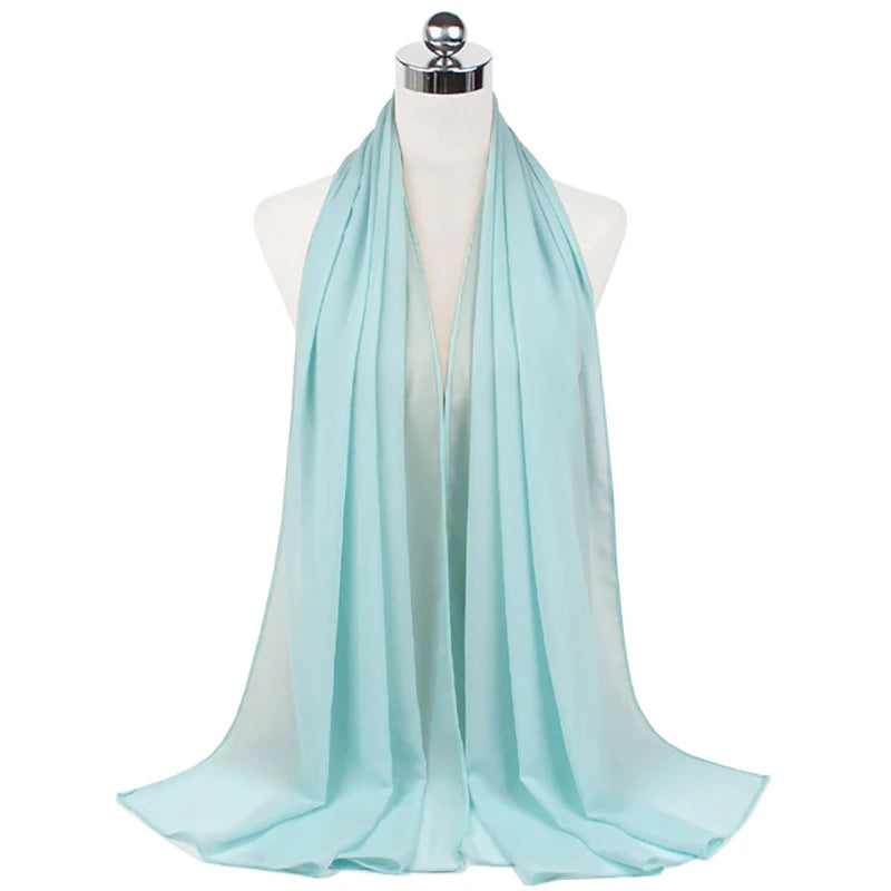 Women Muslim Chiffon Hijab Shawls Scarf Modal Cotton Jersey Hijabs Plain Soft for Woman Muslim Voile Head Wraps 70*180Cm Islamic